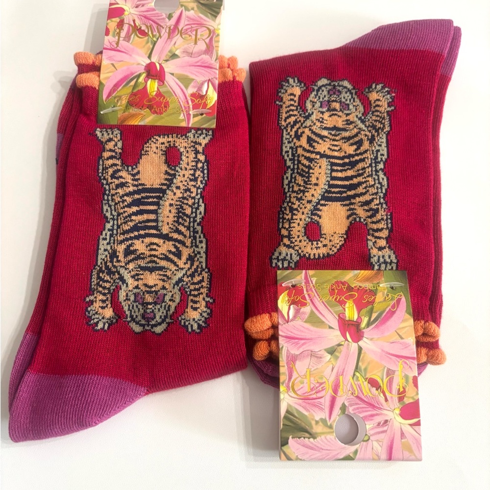 Ladies Ankle Socks-Ikat Tiger